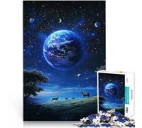 1000 Pieces Puzzles for Adults “Blue Universe” Made of cardboard,for ages 14 and over Vacation at home: killing time Funny gift。size:38x52cm/14.96x20.47inch