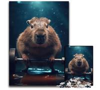 1000 Pieces Puzzles for Adults Bodybuilder Capybara Wooden Jigsaw Puzzles for Adults Home Decor Brain Teaser Game for Teenagers Family Interaction 1000 PCS(75x50cm)