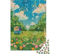 1000 Pieces Puzzles for Adults Bohemian Road Trip Bus Art Print Jigsaw Puzzle Family Games Difficult Hard Unique Gifts for Birthday And Christmas 70x50cm/1000pcs