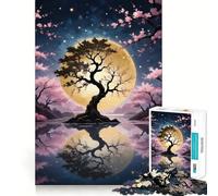 1000 Pieces Puzzles for Adults Bonsai Fantasy Landscape Tight Cut Fun, Logic Thinking Play, Leisure Fun Time, Xmas Scene Art (38x26cm)