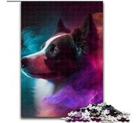 1000 Pieces Puzzles for Adults Border Collie Nebula Made of Wood, Perfect for Birthday, Christmas 50x75cm DIY Decoration Brain Challenging