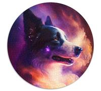 1000 Pieces Puzzles for Adults Border Collie Nebula Round Jigsaw Puzzles for Birthdays, Holidays, And Home Decor 1000pcs (67.5x67.5cm)