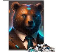 1000 Pieces Puzzles for Adults Boss Brown Bear Jigsaw Puzzles for Adults 1000 Piece Home Decor Gift, Brain Teaser Game (Szie 26x38 cm)
