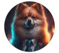 1000 Pieces Puzzles for Adults Boss Pomeranian 1000 Piece Round Jigsaw Puzzle Ideal And Home Decor 67.5x67.5cm