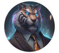 1000 Pieces Puzzles for Adults Boss Tiger 1000 Pieces Round Puzzles for Adults for Teenager & Families, Perfect DIY Decor & Brain-Teasing Challenge 67.5x67.5cm