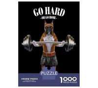1000 Pieces Puzzles for Adults Boxer Dog Weightlifting Adult Puzzles Brain Teaser Game Enhance Memory Unique Gifts for Birthday And Christmas 52x38cm/1000pcs