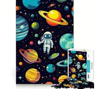 1000 Pieces Puzzles for Adults Boy Galactic Explorers Neat Cut Decor Cognitive Teaser Toy Free Time Play Birthday Art Gift (38x52cm)