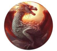 1000 Pieces Puzzles for Adults Brave Dragon Round Puzzles Home Activity for Holidays,Birthdays,and Family Game Nights (67.5x67.5cm)