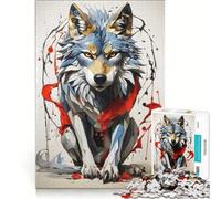 1000 Pieces Puzzles for Adults Brave Wolf, Brain Teaser Game, Interesting Stress Reduction, Great Gift for Gaming 38x26cm