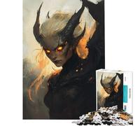1000 Pieces Puzzles for Adults Bringer of Twilight’s Blessing, Demoness with Fiery Eyes for Birthday, Chrismas Family Activities DIY Toys for And 14 Years And over (50x75cm)
