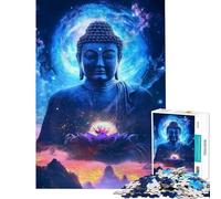 1000 Pieces Puzzles for Adults Buddha Lotus Adult Jigsaw Puzzle Brain Teaser Game Enhance Memory for Is Ideal As A Gifts (Size 50x75cm)