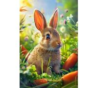 1000 Pieces Puzzles for Adults - Bunny In The Grass Funny Puzzles Educational Games Gift for Birthday Christmas Halloween