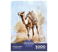 1000 Pieces Puzzles for Adults Camel Watercolor Painting Jigsaw Puzzle Family Games Difficult Hard Unique Gifts for Birthday And Christmas 52x38cm/1000pcs