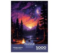 1000 Pieces Puzzles for Adults Campfire Night Sky Jigsaw for Adults Family Games Difficult Challenge Unique Gifts for Birthday And Christmas 70x50cm/1000pcs