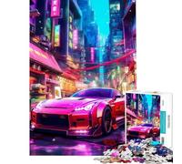 1000 Pieces Puzzles for Adults Cars City Night Adult Jigsaw Puzzle Brain Teaser Game Enhance Memory for Is Ideal As A Gifts (Size 38x26cm)
