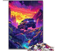 1000 Pieces Puzzles for Adults Cars in The Mountains Made of Wood, Perfect for Family Fun on Birthdays, Christmas 50x75cm Engaging Family Game Night Activity