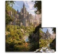 1000 Pieces Puzzles for Adults Castle In The Woods Wooden Jigsaw Perfect for Halloween Christmas Birthday Gift 1000 PCS(75x50cm)