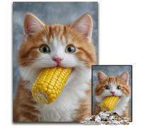 1000 Pieces Puzzles for Adults Cat Eating Corn Puzzle Learning Educational Toys,is Ideal As Gifts for The Whole Family for Ages 14+ 50X75CM