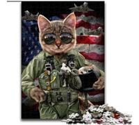 1000 Pieces Puzzles for Adults Cat Pilot in The Air Force Difficult Puzzles for Adults size 50x75cm Family Game Night Fun, DIY Decorative Artwork