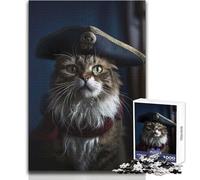 1000 Pieces Puzzles for Adults Cat Pirates I Cozy Soothing Indoor Downtime Advanced Precision Cut Play Toy Size 38x52cm