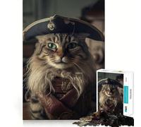 1000 Pieces Puzzles for Adults Cat Pirates V Smooth Joint Fun Brain Skill Play Casual Game Time Birthday Fun Play (38x26cm)