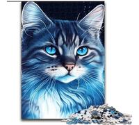 1000 Pieces Puzzles for Adults Cat Pop Art Animal Face Puzzles 1000 Pieces for Adults Toys Gift Educational Intellectual Decompressing Fun Family Game Size 50X75CM