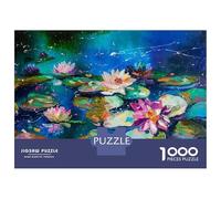 1000 Pieces Puzzles for Adults Charming Water Lilies Teenager Puzzles Brain Teaser Game Home Decoration for Is Ideal As A Gift 38x26cm/1000pcs