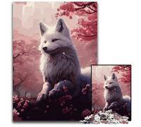 1000 Pieces Puzzles for Adults Cherry Blossom Wolf Difficult Puzzles for Adults Challenging Brain Teaser Relaxing Toy for Teenagers 1000 PCS(75x50cm)