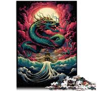 1000 Pieces Puzzles for Adults Chinese dragon over rainbow learning educational toys 26x38cm deal as gifts for the whole family