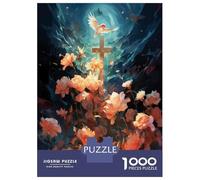 1000 Pieces Puzzles for Adults Christian Cross Wall Art Print Jigsaw for Adults Family Games Difficult Challenge Unique Gifts for Birthday And Christmas 70x50cm/1000pcs