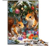 1000 Pieces Puzzles for Adults Christmas Squirrel 1000 Pieces Puzzles for Adults Family Interaction & Fun Gift, Vibrant Abstract Design 50X75CM