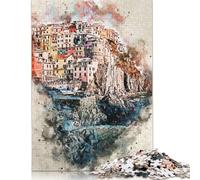 1000 Pieces Puzzles for Adults Cinque Terre in Manarola Creative Square Jigsaw Paper Puzzles Home Decoration Jigsaw Puzzles 1000pcs (75x50cm)