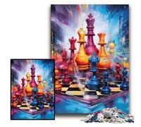 1000 Pieces Puzzles for Adults Color Chess cardboard Puzzles 26x38 cm Relaxing Entertainment, Home Decor