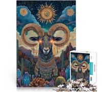 1000 Pieces Puzzles for Adults Colored goat Made of cardboard for age 14+ Staycation Kill time Gift ideas。size:26x38cm/10.24x14.96inch