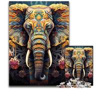 1000 Pieces Puzzles for Adults Colorful Art Elephant Puzzles for Adults Brain Teaser Game for Teenagers, Perfect 26X38CM/10.23x14.96inch