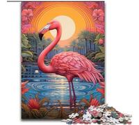 1000 Pieces Puzzles for Adults Colorful Art Flamingo cardboard Jigsaw Puzzles for Adults Home Decor Brain Teaser Game for Teenagers & Family Interaction size : 38x26cm