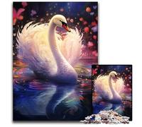 1000 Pieces Puzzles for Adults Colorful Art Swan Wooden Jigsaw Puzzles Home Activity for Holidays, Birthdays, And Family Game Nights 50x75CM/19.68x29.52inch