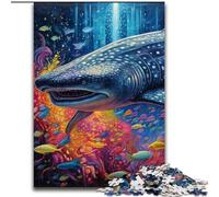 1000 Pieces Puzzles for Adults Colorful Art Whale Shark Challenging Puzzles Challenging Brain Teaser, Family Game Night size : 38x26cm