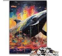 1000 Pieces Puzzles for Adults Colorful Blue Whale Puzzle Made of wood, for Birthdays, Christmas, Halloween, Thanksgiving, Easter 1000pcs(50x75cm)
