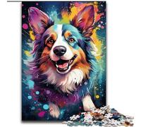 1000 Pieces Puzzles for Adults Colorful Corgi Dog Made of Wood, Gift for Men And Women, Daily & Special Occasion 50x75cm Engaging Family Game Night Activity