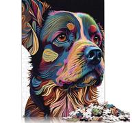 1000 Pieces Puzzles for Adults Colorful Dog Animals Square Puzzle for Adults & Wooden Puzzles Home Decor 1000pcs (75x50cm)