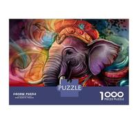 1000 Pieces Puzzles for Adults Colorful Elephant Wall Mural Jigsaws for Adults Relax Games Enhance Memory Unique Gifts for Birthday And Christmas 38x26cm/1000pcs