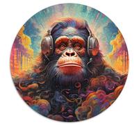 1000 Pieces Puzzles for Adults Colorful Gorillas 1000 Piece Round Jigsaw Puzzle Ideal And Home Decor (67.5x67.5cm)