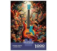 1000 Pieces Puzzles for Adults Colorful Guitar Artwork Puzzle for Adults Toy Wall Decor Analysis And Logic Unique Gifts for Birthday And Christmas 52x38cm/1000pcs