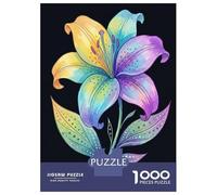 1000 Pieces Puzzles for Adults Colorful Lily Flower Jigsaw for Adults Anti-Stress Toys Difficult Hard Difficult And Challenge 52x38cm/1000pcs