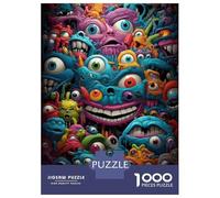 1000 Pieces Puzzles for Adults Colorful Monster Illustration Puzzle for Adults Toy Wall Decor Analysis And Logic Unique Gifts for Birthday And Christmas 70x50cm/1000pcs