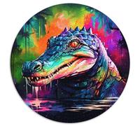 1000 Pieces Puzzles for Adults Colorful Nile Crocodiles Round Puzzles 1000 Pieces for Adults Brain Teaser & Home Decor, Perfect (67.5x67.5cm)