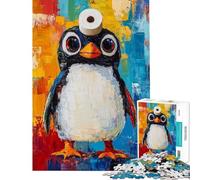 1000 Pieces Puzzles for Adults Colorful Penguin Art for Educational Game Challenge Toy for Educational Game Analysis And Logic Birthday Gifts (size 38x26cm)