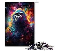 1000 Pieces Puzzles for Adults Colorful Psychedelia of Starry Sky Gorilla Wooden Jigsaw for Adults And Kids Stress Relief Tool 1000 PCS(75x50cm)