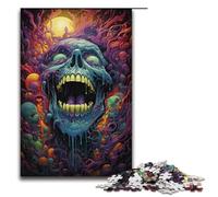 1000 Pieces Puzzles for Adults Colorful Psychedelic Skull Wooden Jigsaw for Adults And Kids Stress Relief Tool 1000 PCS(38x26cm)